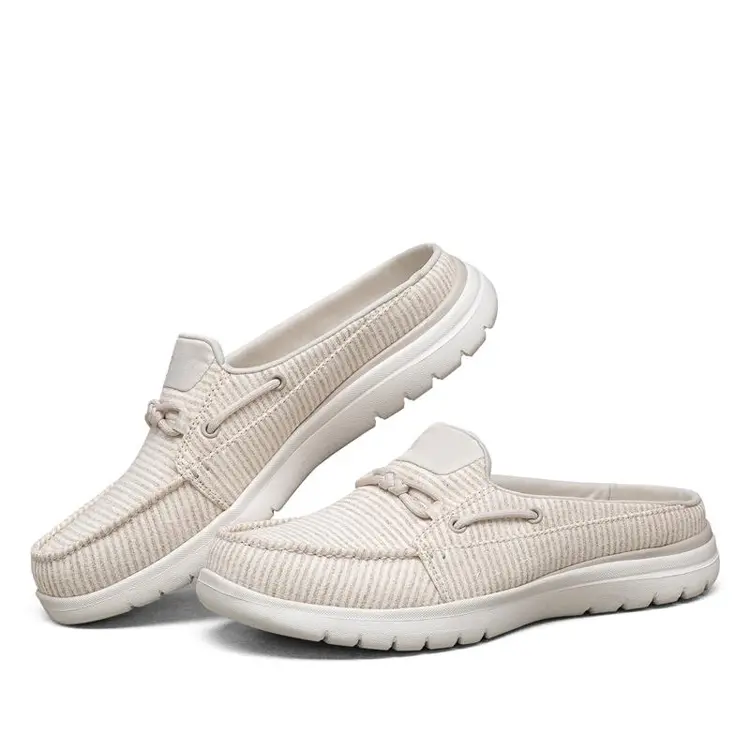 Latest Design Fashion Elegant Lady Style Half Pack Heel Female Footwear Flat Loafer Shoes Woman